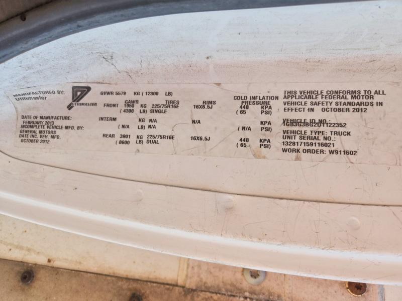 50719356 :رقم المزاد ، 1GB3G3BG2D1122352 vin ، 2013 Chevrolet Express مزاد بيع