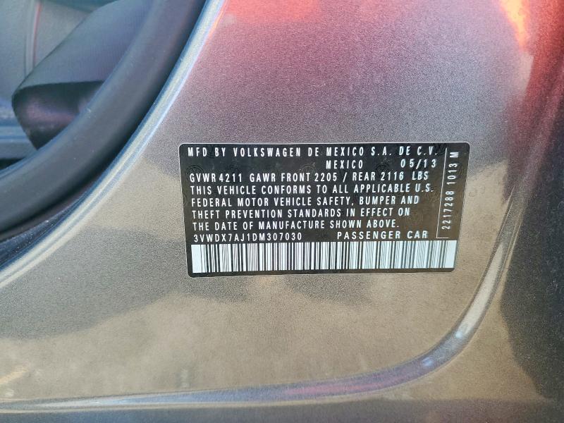 Aukcja sprzedaży 2013 Volkswagen Jetta, vin: 3VWDX7AJ1DM307030, numer aukcji: 49586026