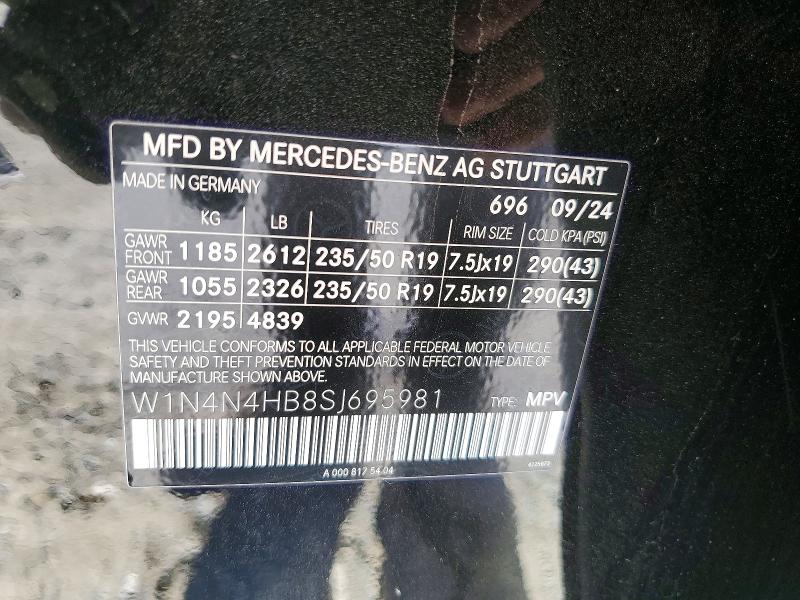 Aukcja sprzedaży 2025 Mercedes-benz Gla, vin: W1N4N4HB8SJ695981, numer aukcji: 51906826
