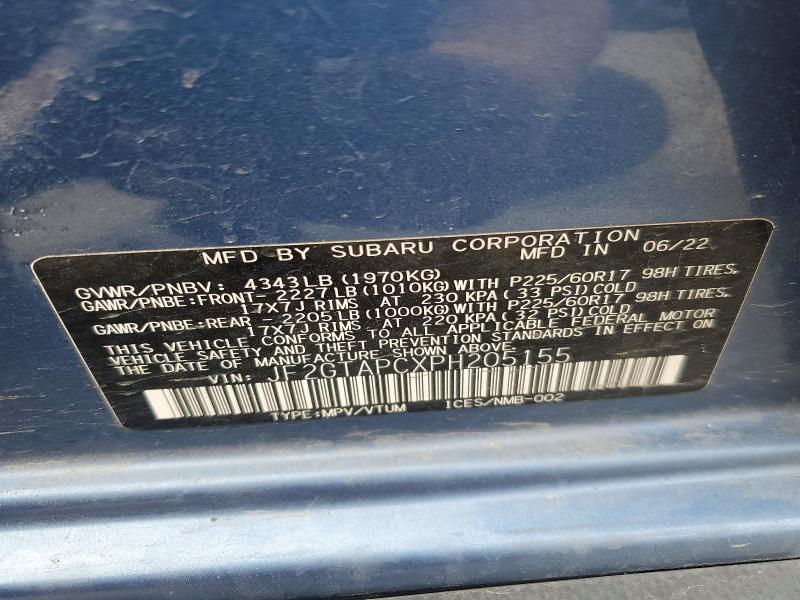 Aukcja sprzedaży 2023 Subaru Crosstrek, vin: JF2GTAPCXPH205155, numer aukcji: 49965136