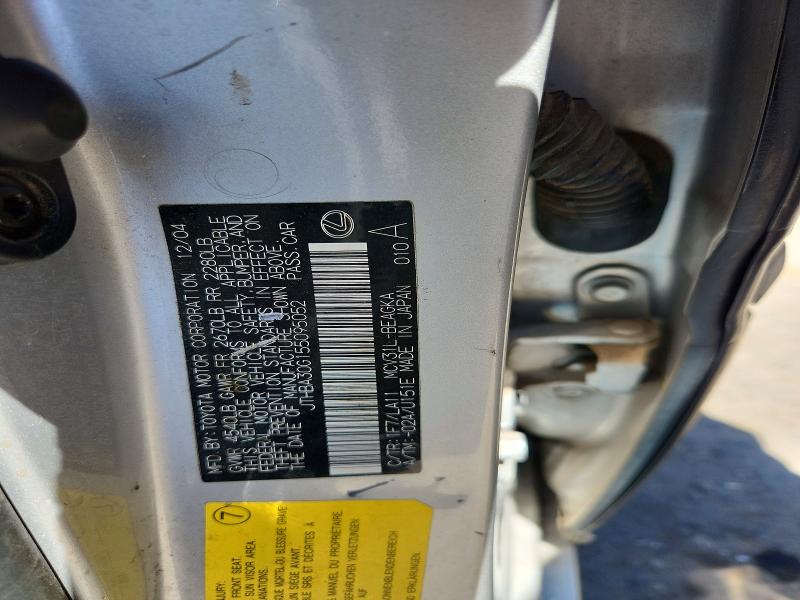 Продажа на аукционе авто 2005 Lexus Es, vin: JTHBA30G155095052, номер лота: 50019026