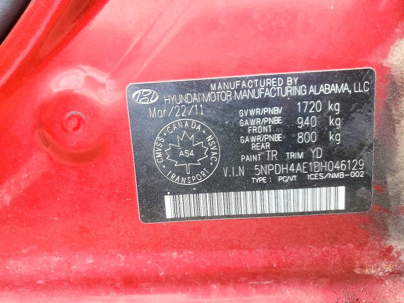 Aukcja sprzedaży 2011 Hyundai Elantra, vin: 5NPDH4AE1BH046129, numer aukcji: 51634996