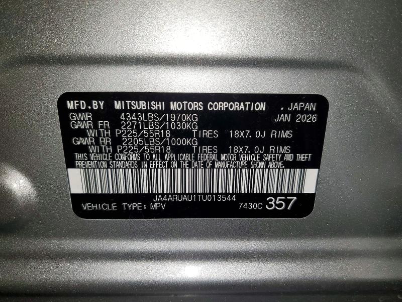Продажа на аукционе авто 2026 Mitsubishi Outlander Sport, vin: JA4ARUAU1TU013544, номер лота: 51128946