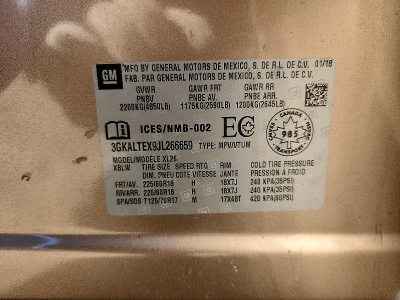 Aukcja sprzedaży 2018 Gmc Terrain, vin: 3GKALTEX9JL266659, numer aukcji: 51121286