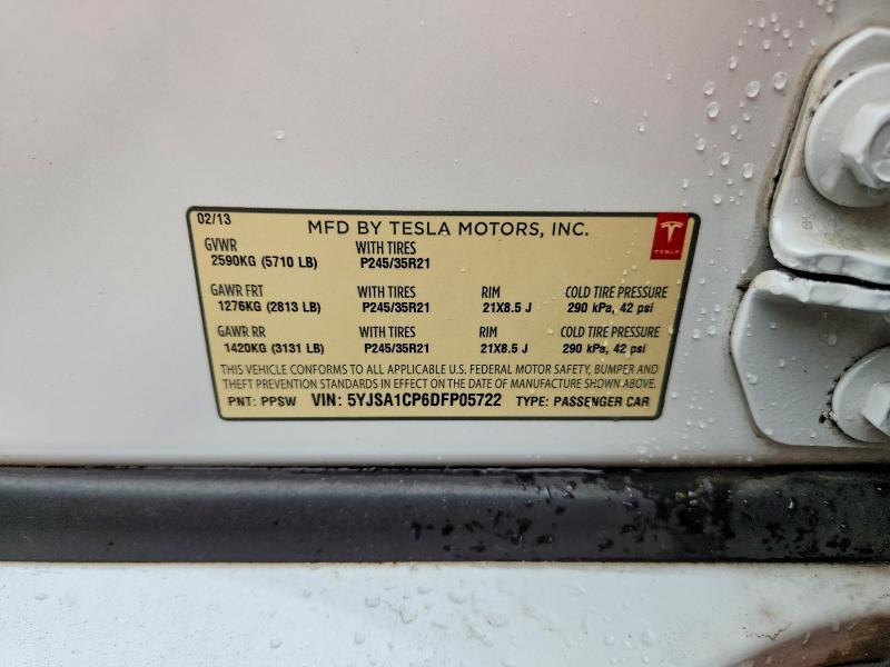 Aukcja sprzedaży 2013 Tesla Model S, vin: 5YJSA1CP6DFP05722, numer aukcji: 50765096