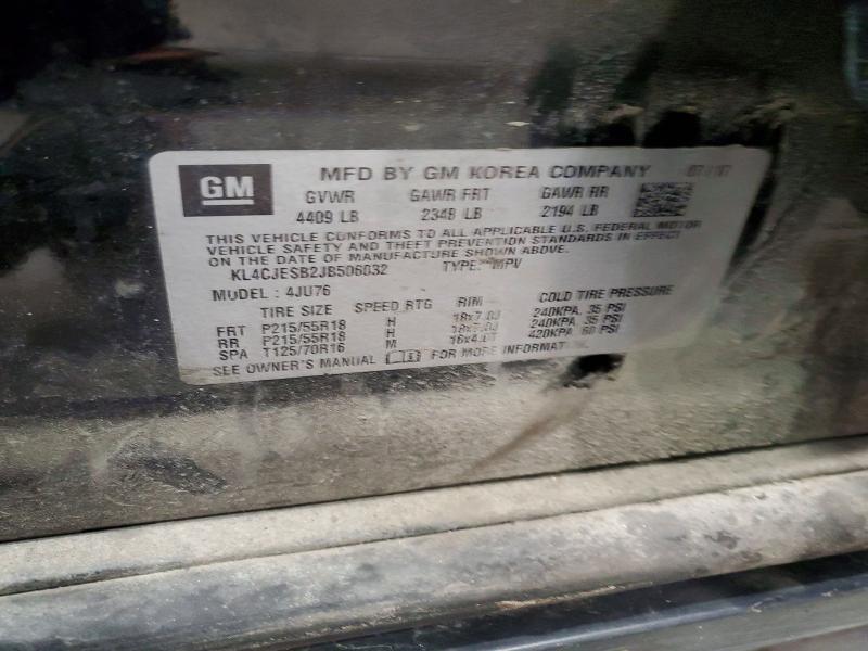 Продажа на аукционе авто 2018 Buick Encore, vin: KL4CJESB2JB506032, номер лота: 49049256