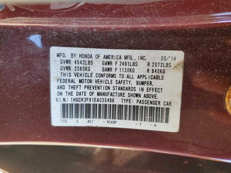 Aukcja sprzedaży 2014 Honda Accord, vin: 1HGCR3F91EA035496, numer aukcji: 49948646