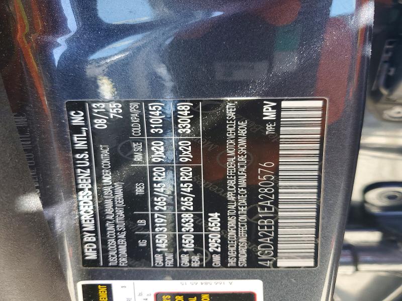 Aukcja sprzedaży 2014 Mercedes-benz Ml, vin: 4JGDA2EB1EA280576, numer aukcji: 50433376