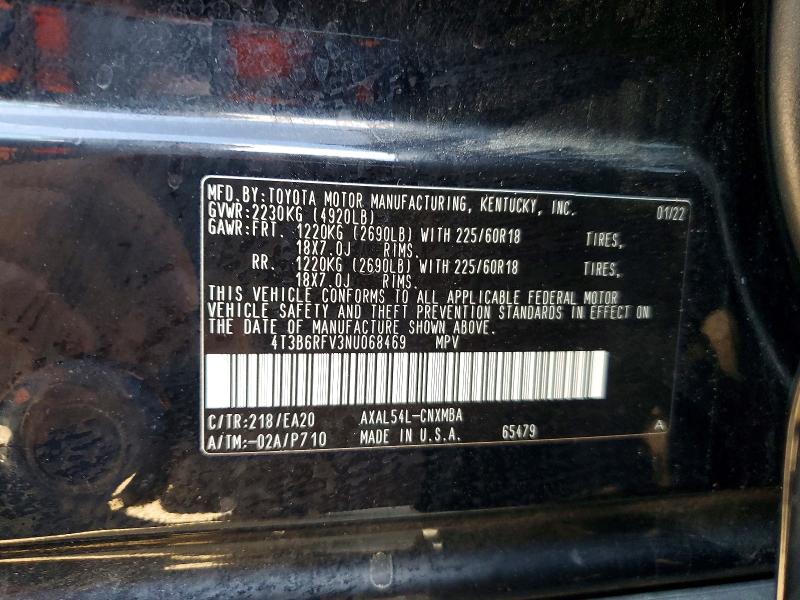 Продаж на аукціоні авто 2022 Toyota Rav4, vin: 4T3B6RFV3NU068469, номер лоту: 51349426