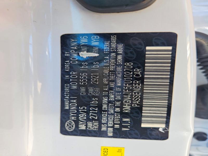 Продаж на аукціоні авто 2015 Hyundai Genesis, vin: KMHGN4JF5FU102708, номер лоту: 46884186
