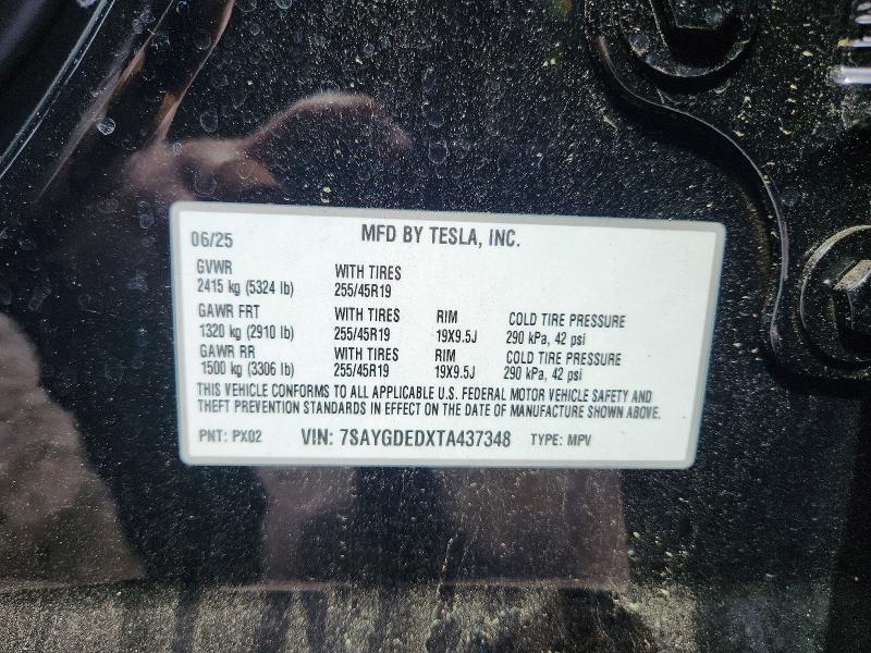 Продажа на аукционе авто 2026 Tesla Model Y, vin: 7SAYGDEDXTA437348, номер лота: 51308666