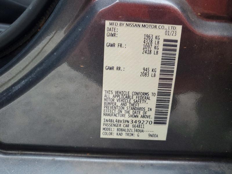 Продаж на аукціоні авто 2023 Nissan Altima, vin: 1N4BL4BV3PN349270, номер лоту: 51370406