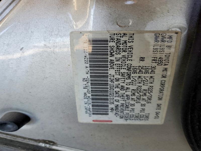 2001 Lexus Rx მანქანა იყიდება აუქციონზე, vin: JTJHF10U010213135, აუქციონის ნომერი: 50239626