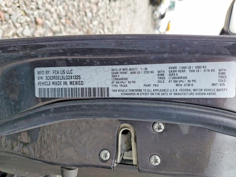 49074056 :رقم المزاد ، 3C63R3EL5LG241325 vin ، 2020 Ram 3500 مزاد بيع