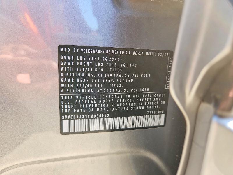 Продажа на аукционе авто 2024 Volkswagen Tiguan, vin: 3VVCB7AX1RM099953, номер лота: 49894486