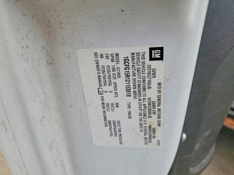 2002 Chevrolet Express G1500 მანქანა იყიდება აუქციონზე, vin: 1GCFG15R121183618, აუქციონის ნომერი: 49879606