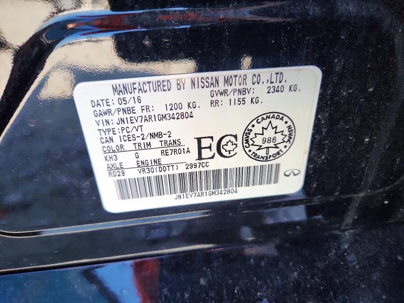 Aukcja sprzedaży 2016 Infiniti Q50, vin: JN1EV7AR1GM342804, numer aukcji: 50751876