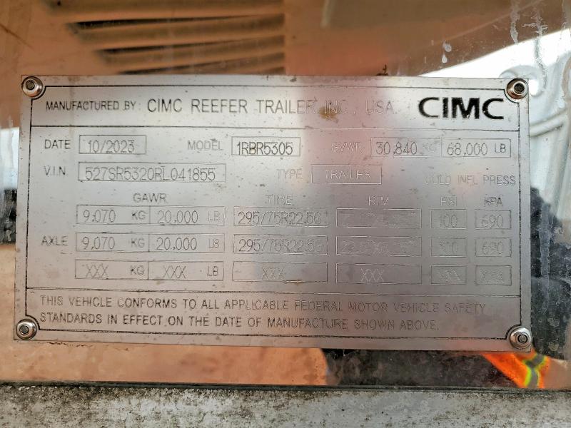 Продажа на аукционе авто 2024 Cimc 1rbr5305, vin: 527SR5320RL041855, номер лота: 49292106
