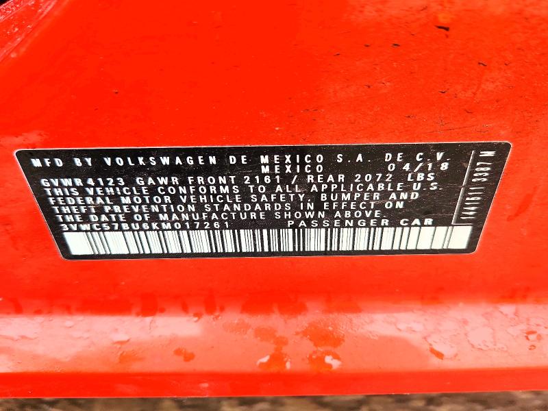 Продаж на аукціоні авто 2019 Volkswagen Jetta, vin: 3VWC57BU6KM017261, номер лоту: 50652936