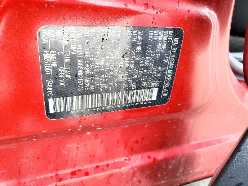 Продажа на аукционе авто 2021 Nissan Rogue, vin: JN8AT3BB5MW215778, номер лота: 51984096