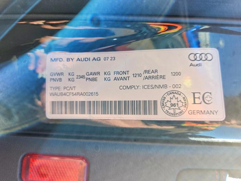 2024 Audi S5 მანქანა იყიდება აუქციონზე, vin: WAUB4CF54RA002615, აუქციონის ნომერი: 51336876