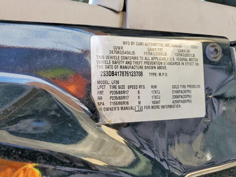 Продаж на аукціоні авто 2007 Suzuki Xl7, vin: 2S3DB417876123708, номер лоту: 50950786