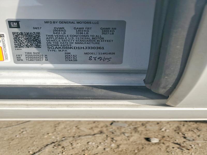 Aukcja sprzedaży 2017 Buick Enclave, vin: 5GAKRBKD1HJ330361, numer aukcji: 49785416