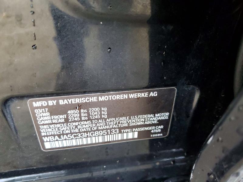 Aukcja sprzedaży 2017 Bmw 530, vin: WBAJA5C33HG895133, numer aukcji: 50276006
