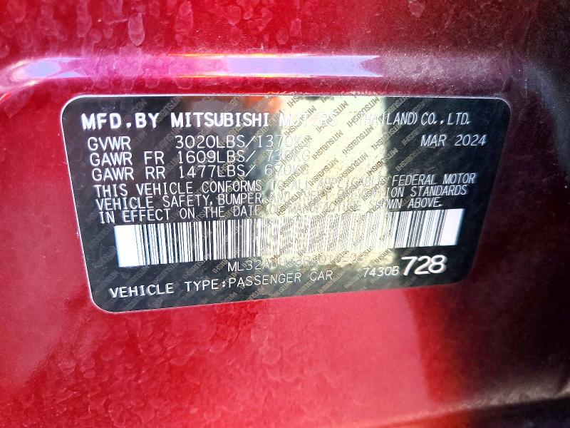 Aukcja sprzedaży 2024 Mitsubishi Mirage, vin: ML32AUHJ3RH010503, numer aukcji: 48873316