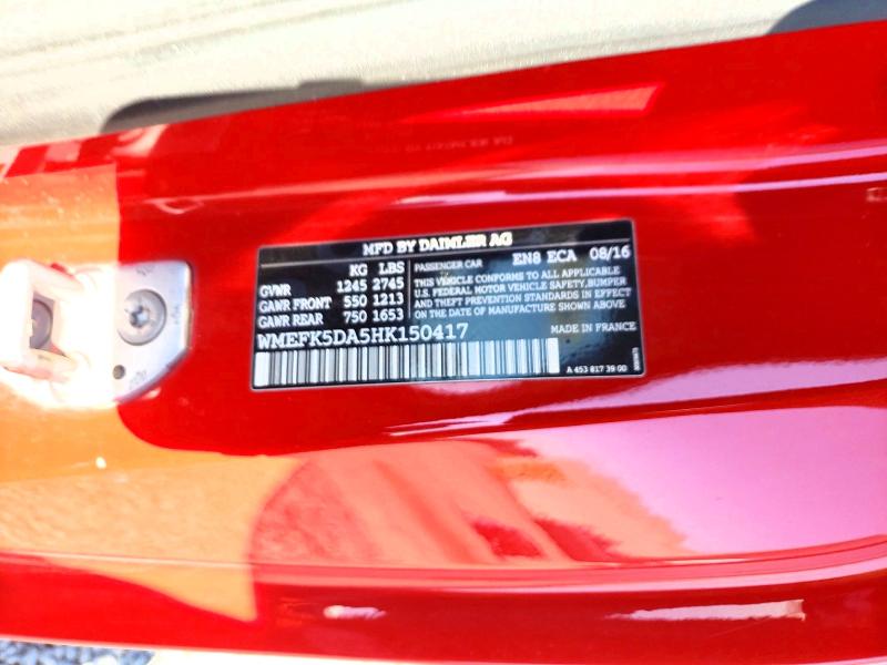 Продажа на аукционе авто 2017 Smart Fortwo, vin: WMEFK5DA5HK150417, номер лота: 49161556