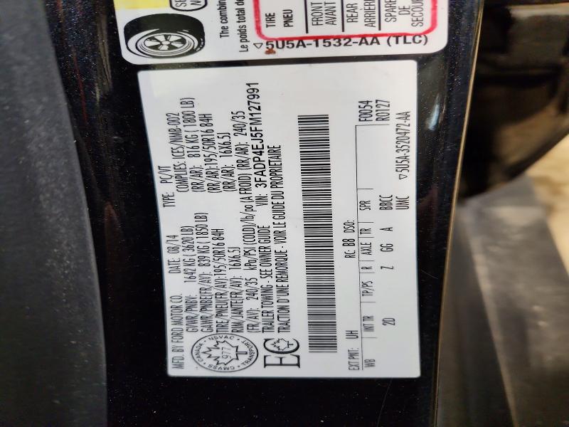48543526 :رقم المزاد ، 3FADP4EJ5FM127991 vin ، 2015 Ford Fiesta مزاد بيع