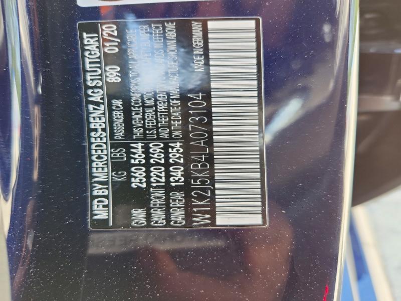Aukcja sprzedaży 2020 Mercedes-benz Cls, vin: W1K2J5KB4LA073104, numer aukcji: 49381086