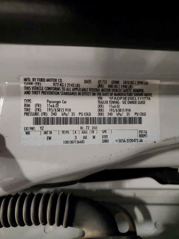 48518126 :رقم المزاد ، 1FADP3E25EL111776 vin ، 2014 Ford Focus مزاد بيع