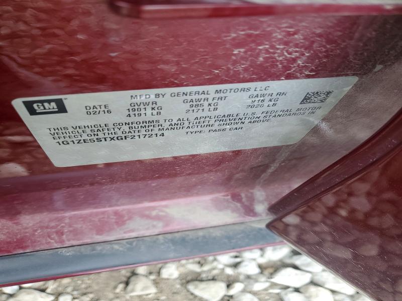 48566786 :رقم المزاد ، 1G1ZE5STXGF217214 vin ، 2016 Chevrolet Malibu مزاد بيع