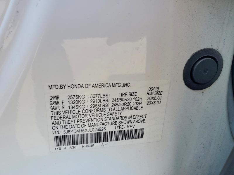 Aukcja sprzedaży 2018 Acura Mdx, vin: 5J8YD4H5XJL026928, numer aukcji: 49062876