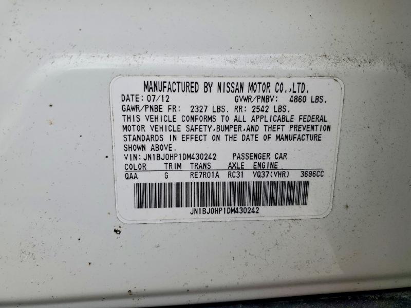 Aukcja sprzedaży 2013 Infiniti Ex37, vin: JN1BJ0HP1DM430242, numer aukcji: 48815556