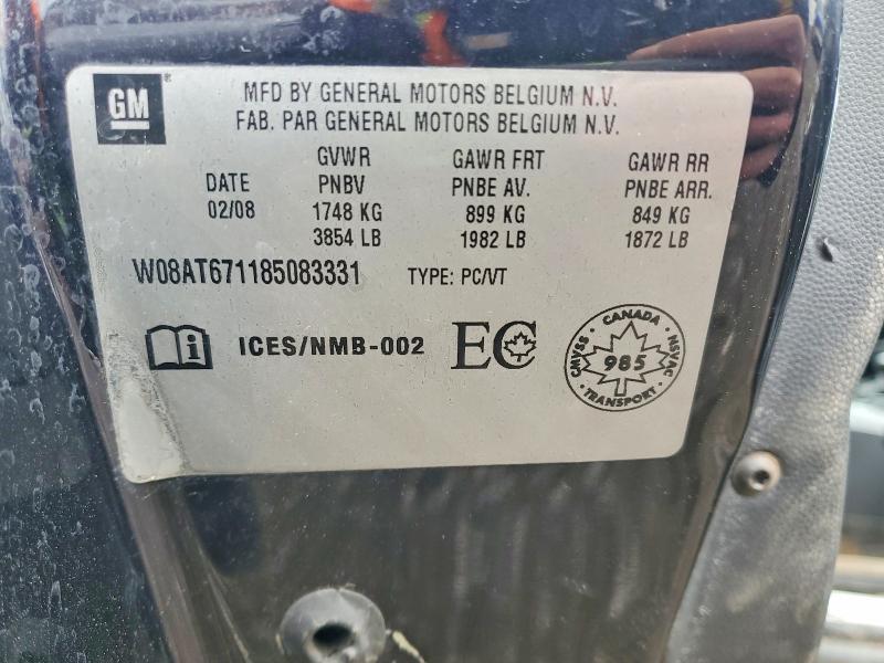 2008 Saturn Astra მანქანა იყიდება აუქციონზე, vin: W08AT671185083331, აუქციონის ნომერი: 47930906