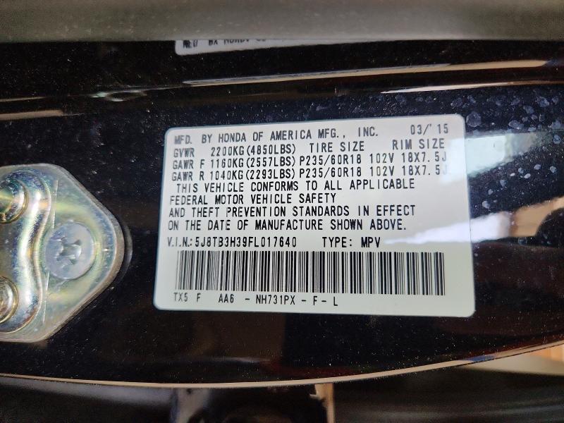 Aukcja sprzedaży 2015 Acura Rdx, vin: 5J8TB3H39FL017640, numer aukcji: 48572736