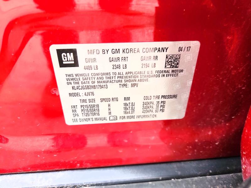 Aukcja sprzedaży 2017 Buick Encore, vin: KL4CJGSB2HB179413, numer aukcji: 47759936