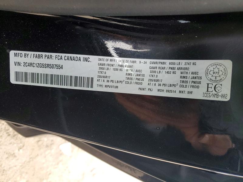 2025 Chrysler Caravan მანქანა იყიდება აუქციონზე, vin: 2C4RC1ZG5SR507554, აუქციონის ნომერი: 51625526