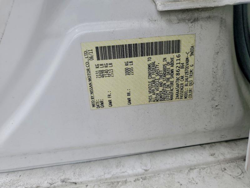 Aukcja sprzedaży 2011 Nissan Maxima, vin: 1N4AA5AP7BC862116, numer aukcji: 52186236
