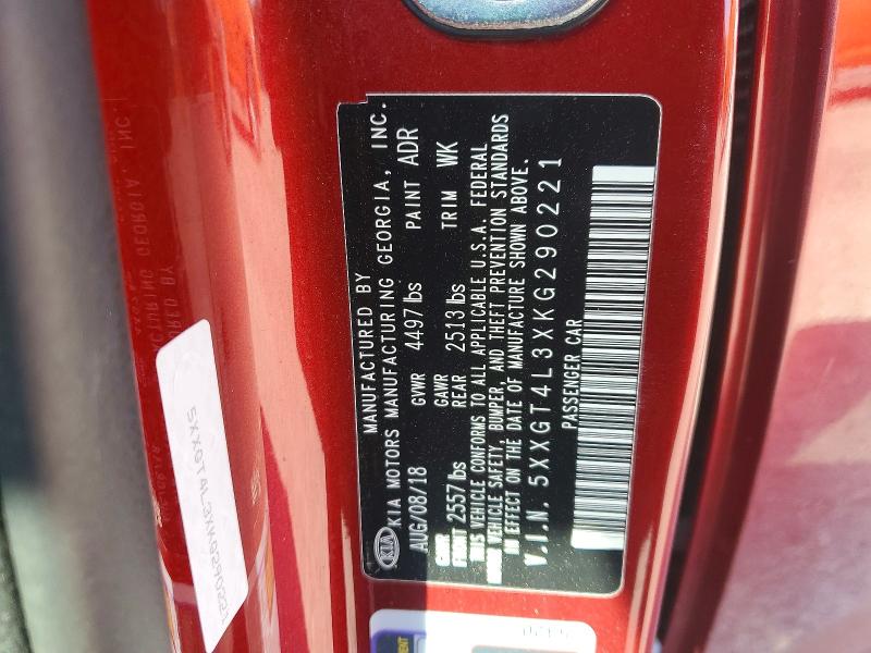 Aukcja sprzedaży 2019 Kia Optima, vin: 5XXGT4L3XKG290221, numer aukcji: 50155226