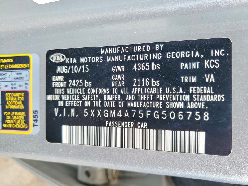 Продажа на аукционе авто 2015 Kia Optima, vin: 5XXGM4A75FG506758, номер лота: 49857426