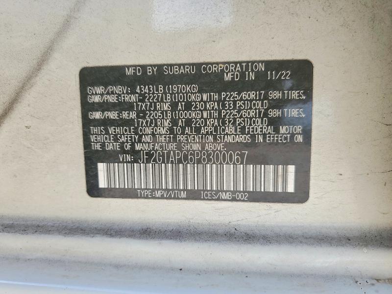 Aukcja sprzedaży 2023 Subaru Crosstrek, vin: JF2GTAPC6P8300067, numer aukcji: 48969676