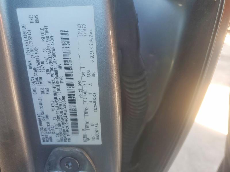 2021 Ford Escape მანქანა იყიდება აუქციონზე, vin: 1FMCU0H64MUA56690, აუქციონის ნომერი: 49100116