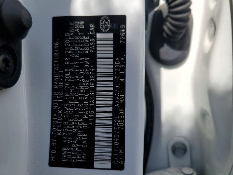 51069636 :رقم المزاد ، 4T1G11AK6PU838744 vin ، 2023 Toyota Camry مزاد بيع