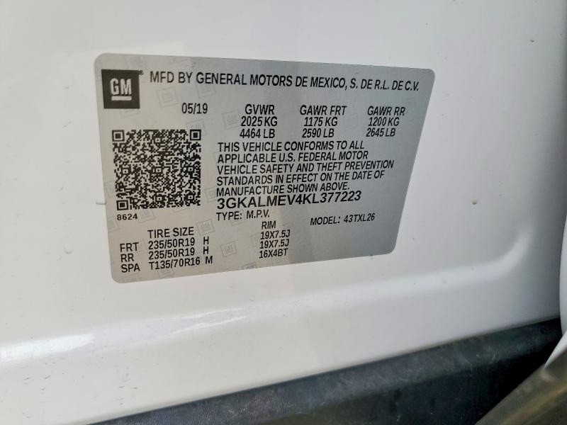 Aukcja sprzedaży 2019 Gmc Terrain, vin: 3GKALMEV4KL377223, numer aukcji: 49690366