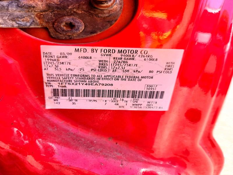 51467296 :رقم المزاد ، 1FTSX21Y49EA79208 vin ، 2009 Ford F250 مزاد بيع