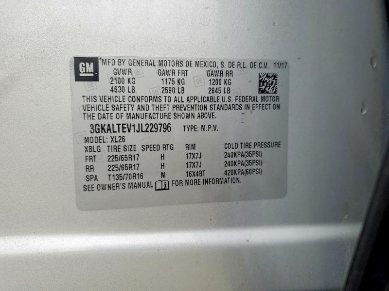 Aukcja sprzedaży 2018 Gmc Terrain, vin: 3GKALTEV1JL229796, numer aukcji: 51206506