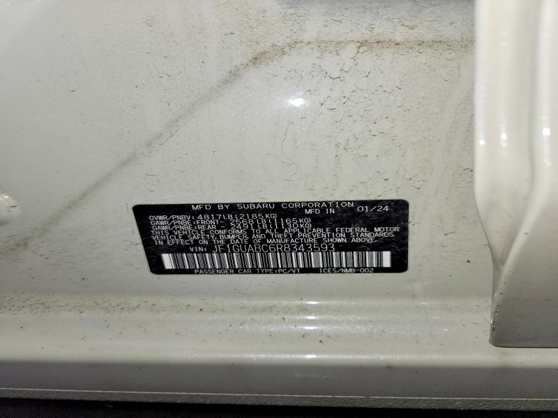 2024 Subaru Impreza მანქანა იყიდება აუქციონზე, vin: JF1GUABC6R8343593, აუქციონის ნომერი: 47765266